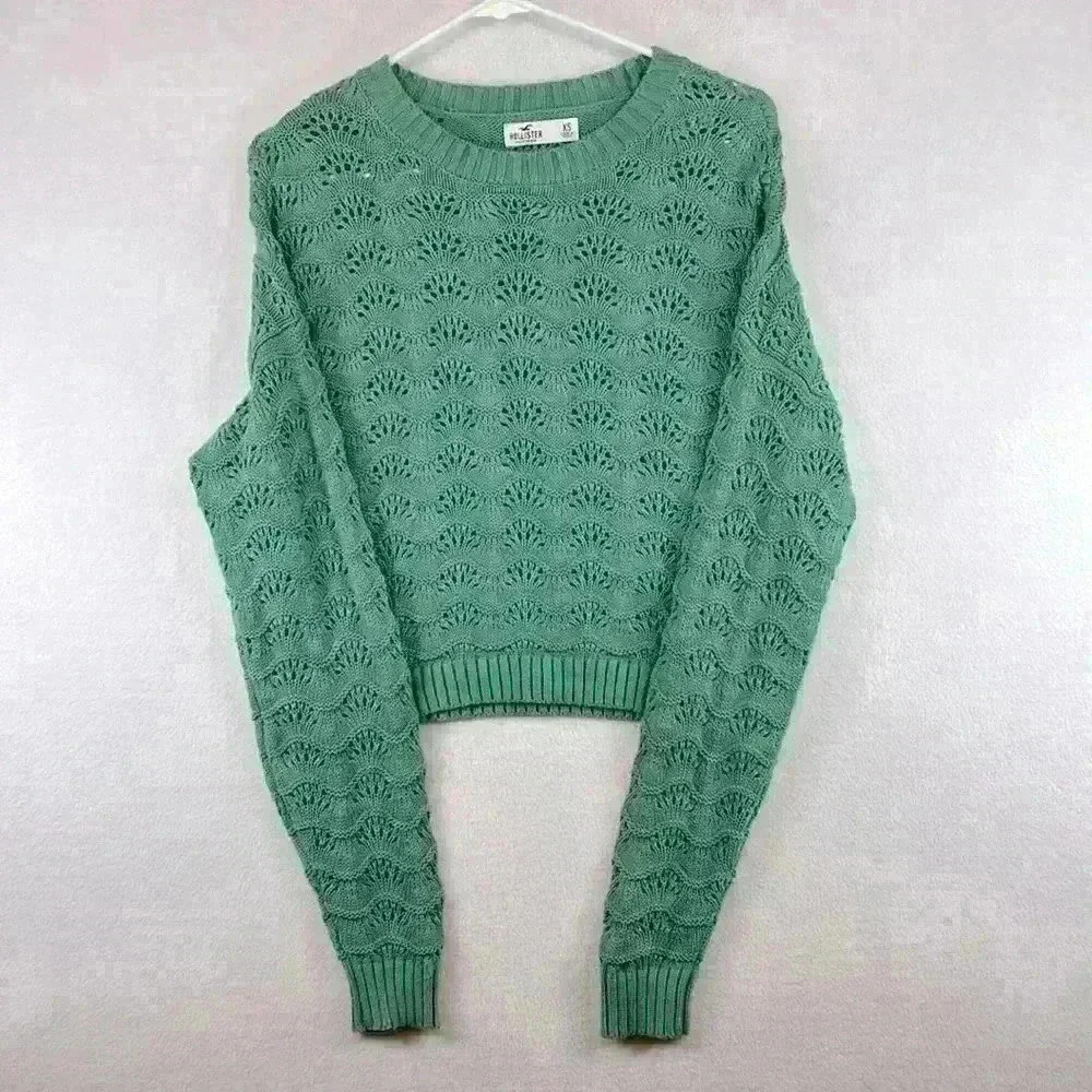 Hollister Sweater Blue/Green Women’s Size XS Long Sleeve Patterned